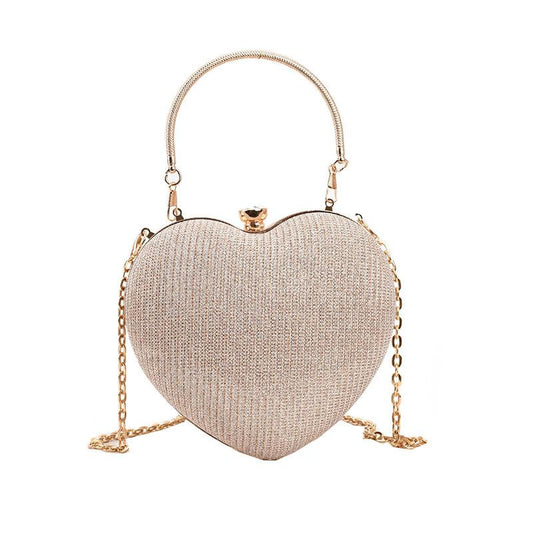 Fashion Handbag Peach Heart Bag Stylish Chain Shoulder Crossbody Bag