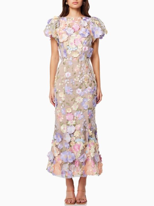 3D Lace Maxi Dress