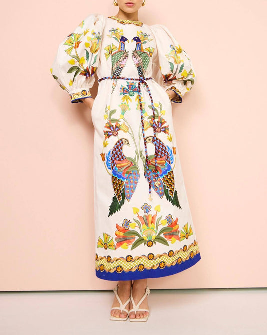 Effie Puff Sleeve Midi Dress