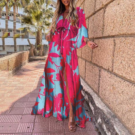 Fashion Printed Bohemian Beach Casual Maxi Dress